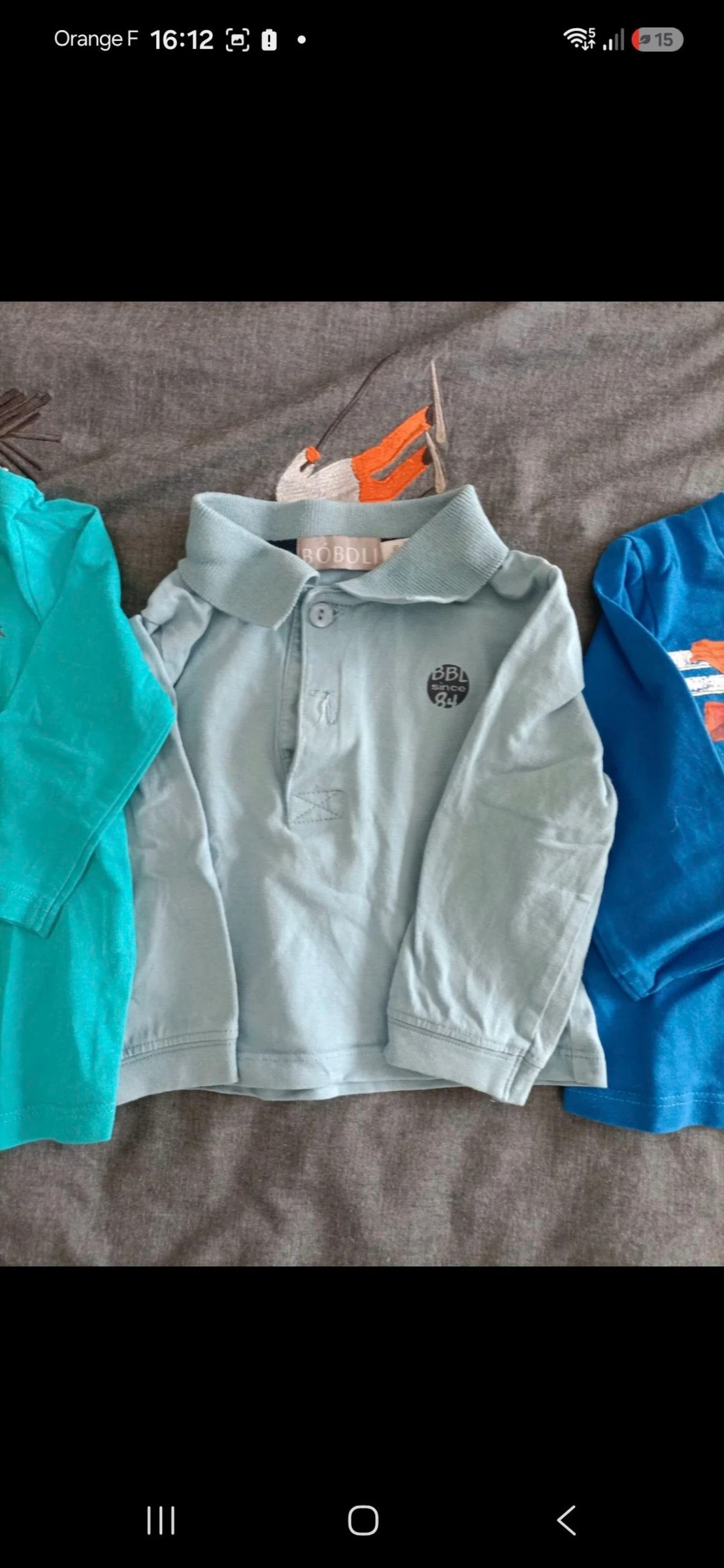 Lote de 3 camisetas de manga longa para bebê de 6 meses – photo 3